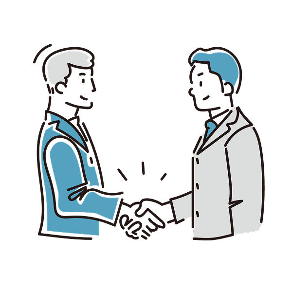 握手をする男性二人組