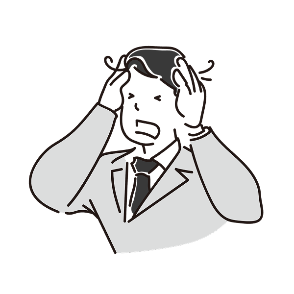 頭を抱える男性