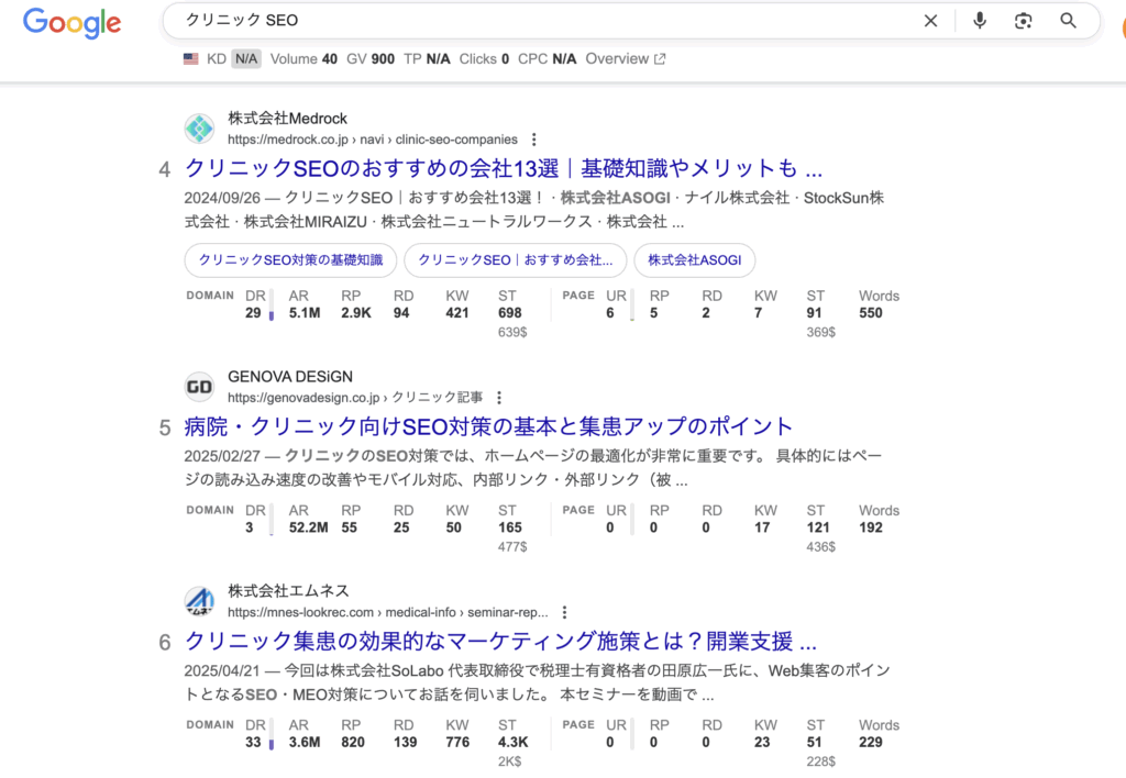 【SEOの具体例：クリニック　SEO】