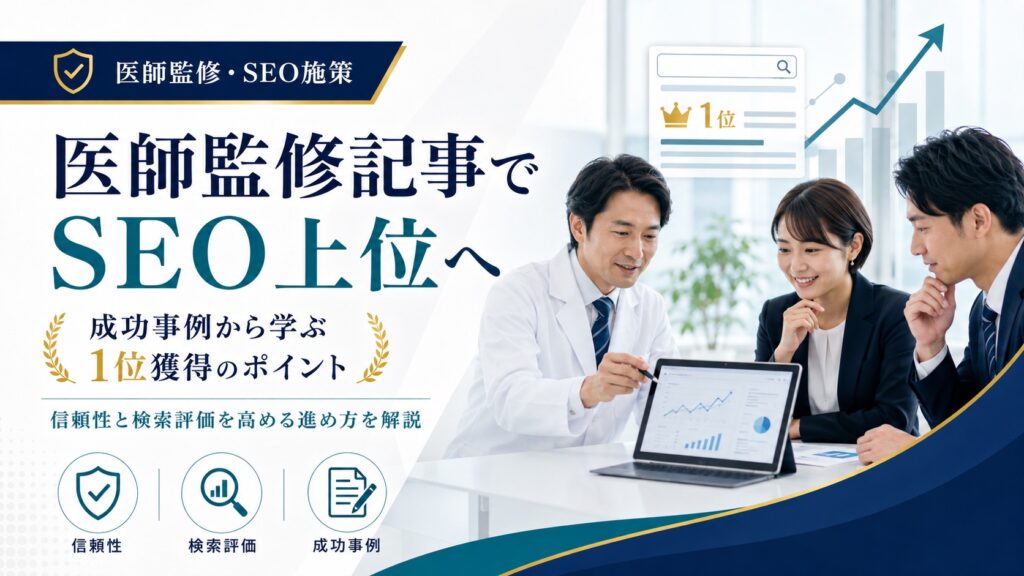 【事例付き】医師監修記事でSEO1位を獲得した企業の成功ポイントとは？