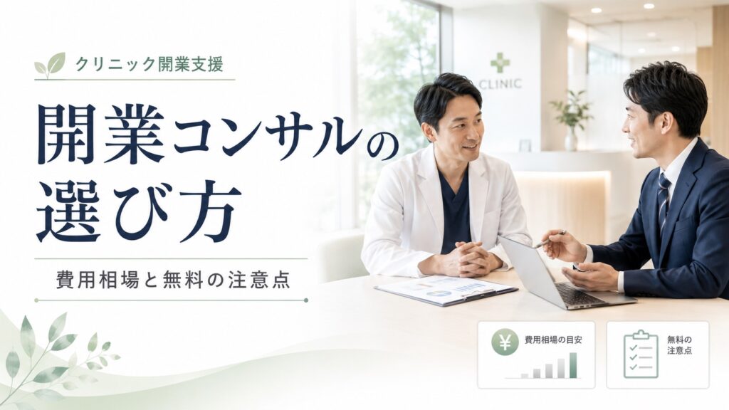 クリニック開業コンサルの選び方｜費用相場と無料の罠を徹底解説