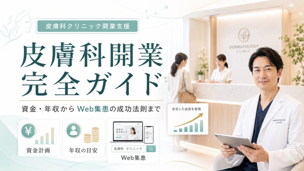 皮膚科開業の完全ガイド｜資金・年収からWeb集患の成功法則まで