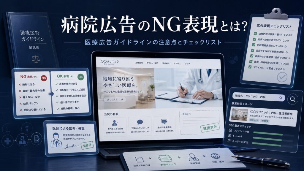 病院広告のNG表現とは？医療広告ガイドラインの注意点とチェックリスト